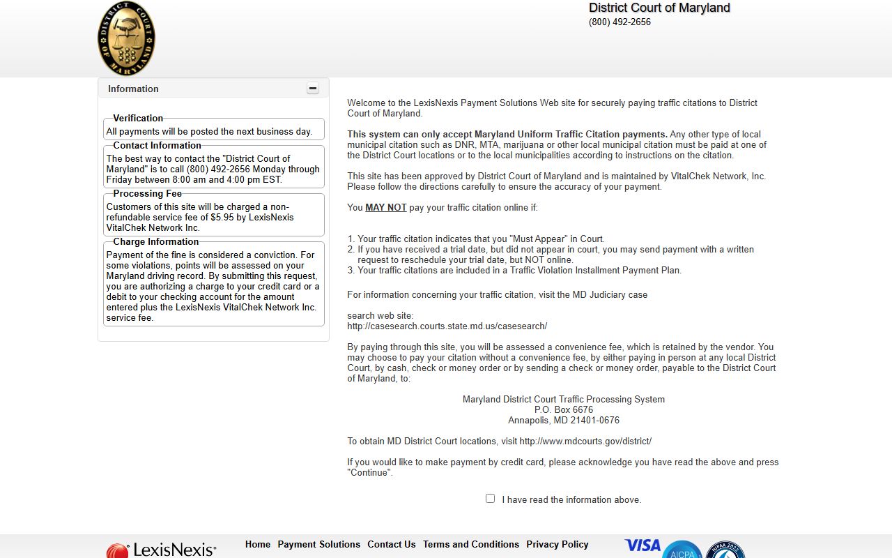 Charles County traffic court records payment portal source